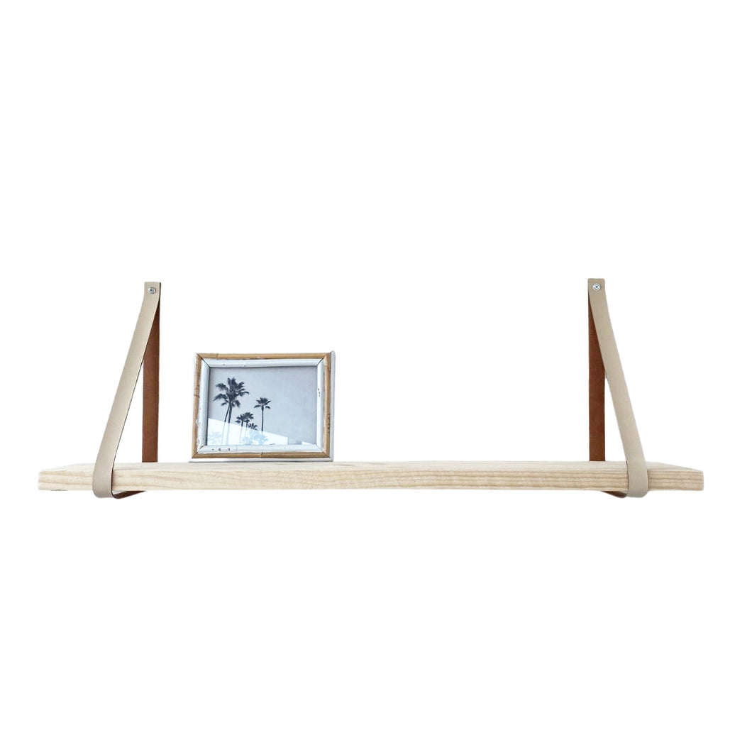 Supports etagere cuir Beige sangles 2,5x90cm