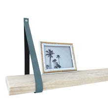 Charger l&#39;image dans la galerie, Supports etagere cuir Gris Vert sangles 2,5x90cm